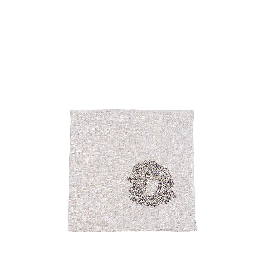 Lalique Koi Circle Embroidered Napkin