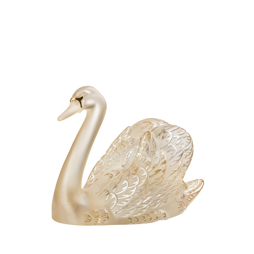 Lalique Swan Head Up Sculpture, alternate view