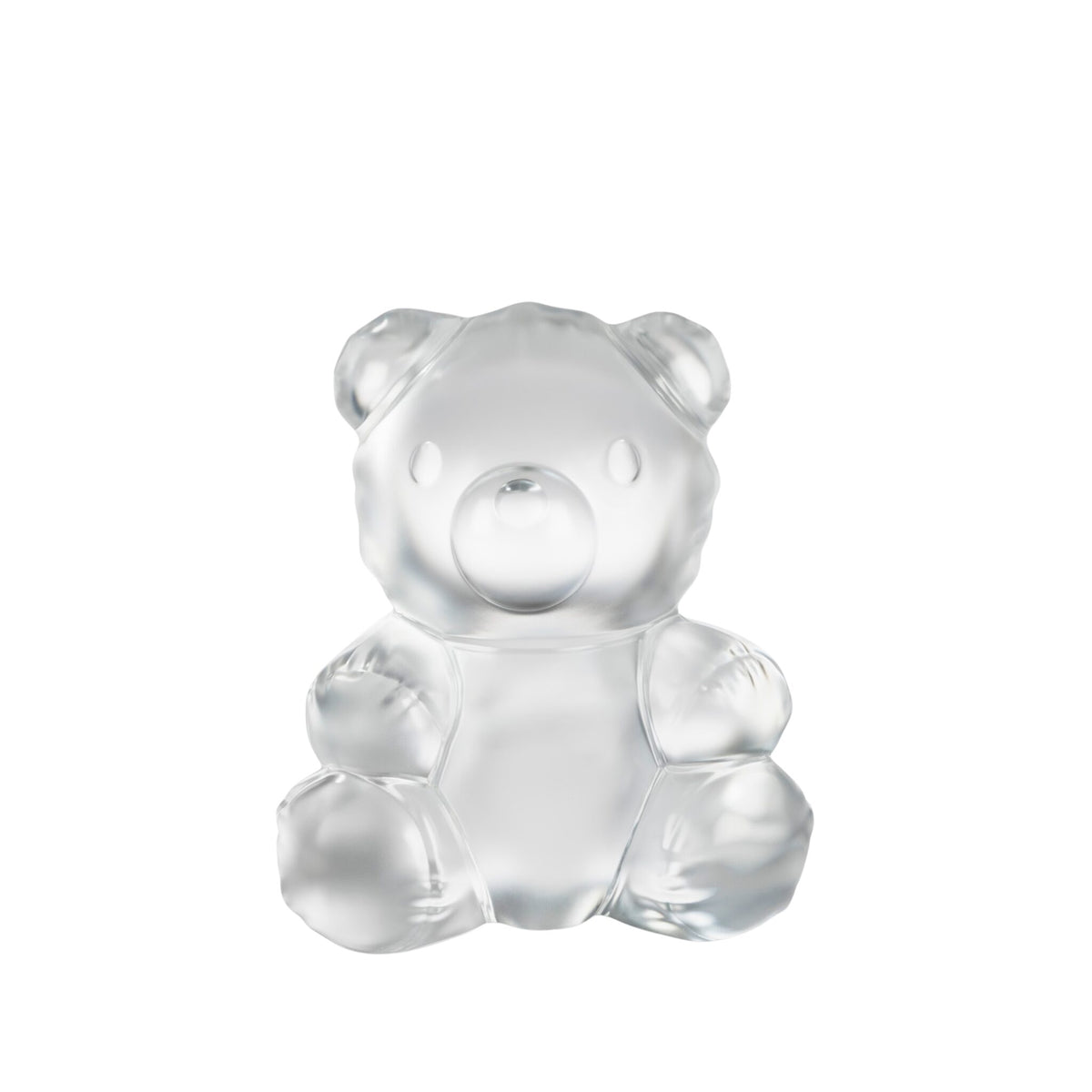 Lalique Teddy Air Large Sculpture in Clear on a white background
