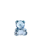 Lalique Teddy Air Small Sculpture in Blue Luster on a white background