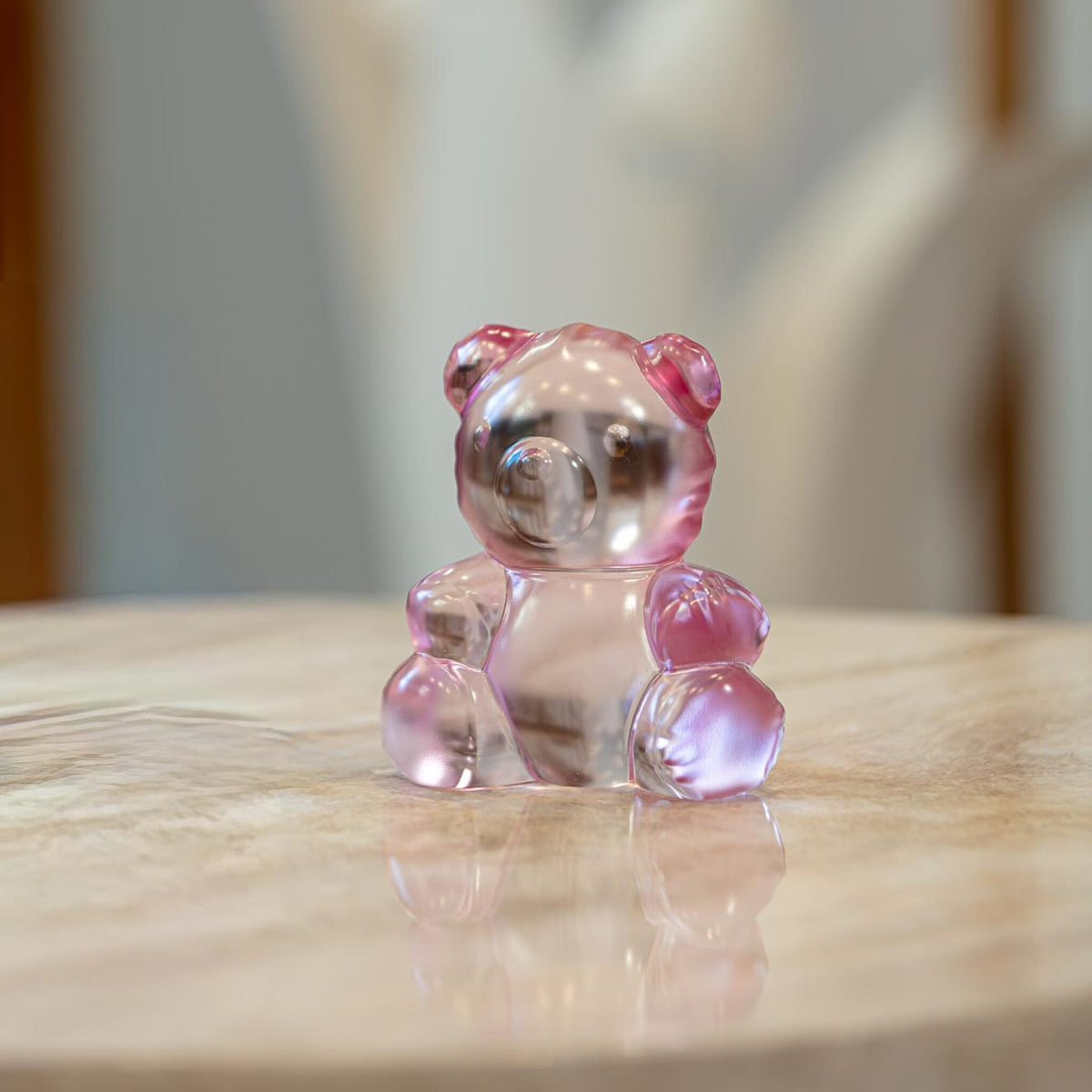 Lalique Teddy Air Small Sculpture in Pink Luster, view 2