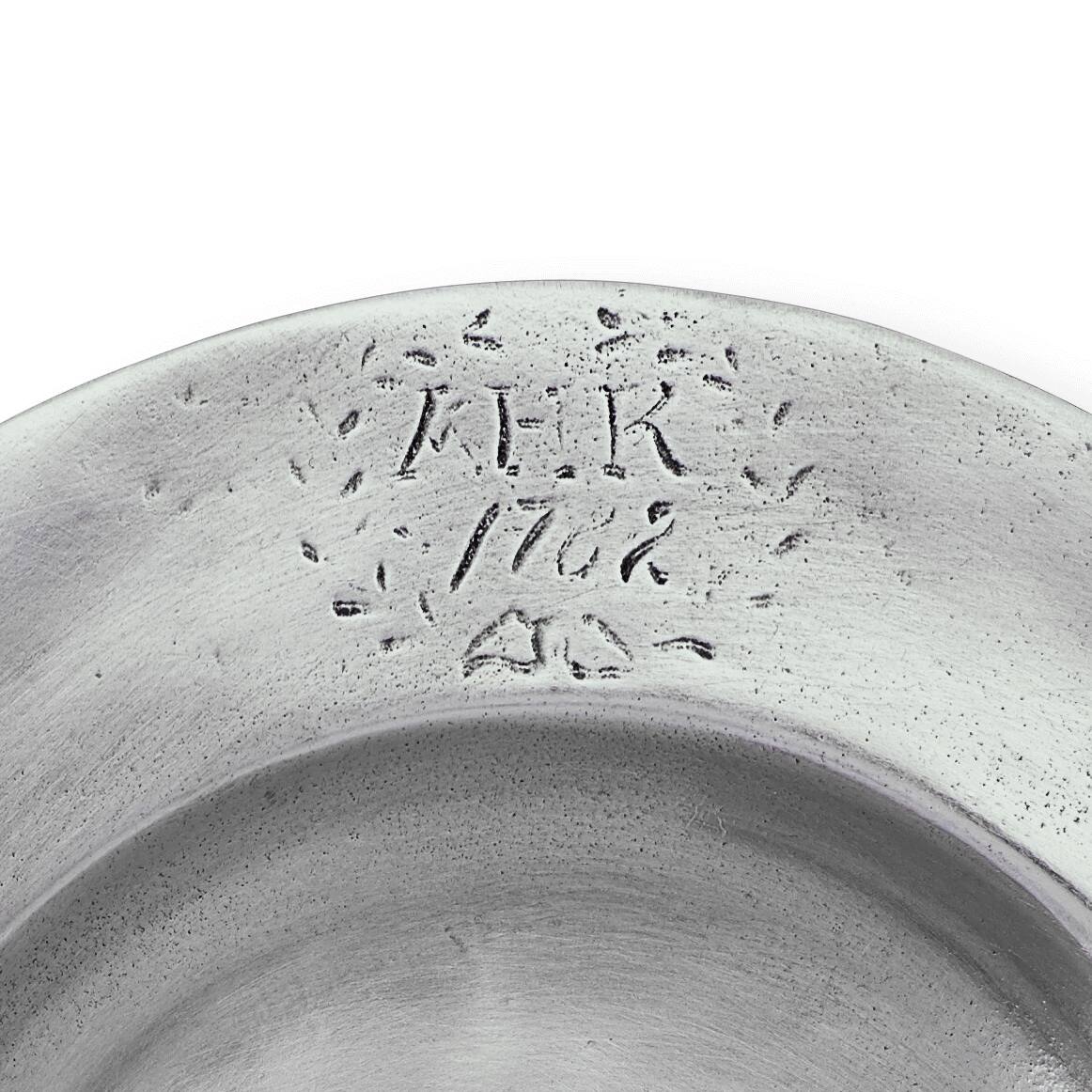Match Pewter “1782” Antique Bottle Coaster, alternate view
