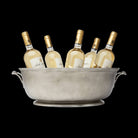 Match Pewter Beaded Footed Oval Basin Serving Bowl