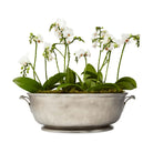 Match Pewter Beaded Footed Oval Basin Serving Bowl, alternate view