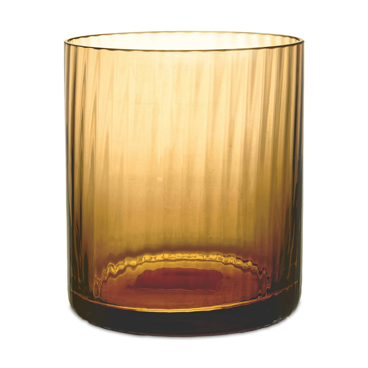 Match Pewter Bembo Double Old Fashioned Glass — Amber, Pleat