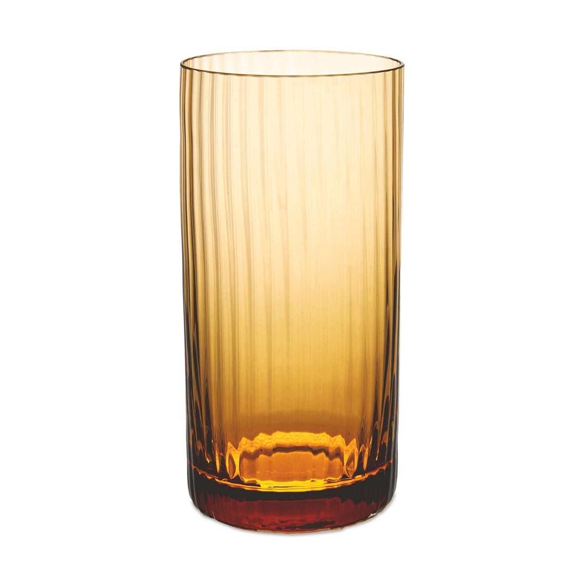 Match Pewter Bembo Highball Glass — Amber, Pleat