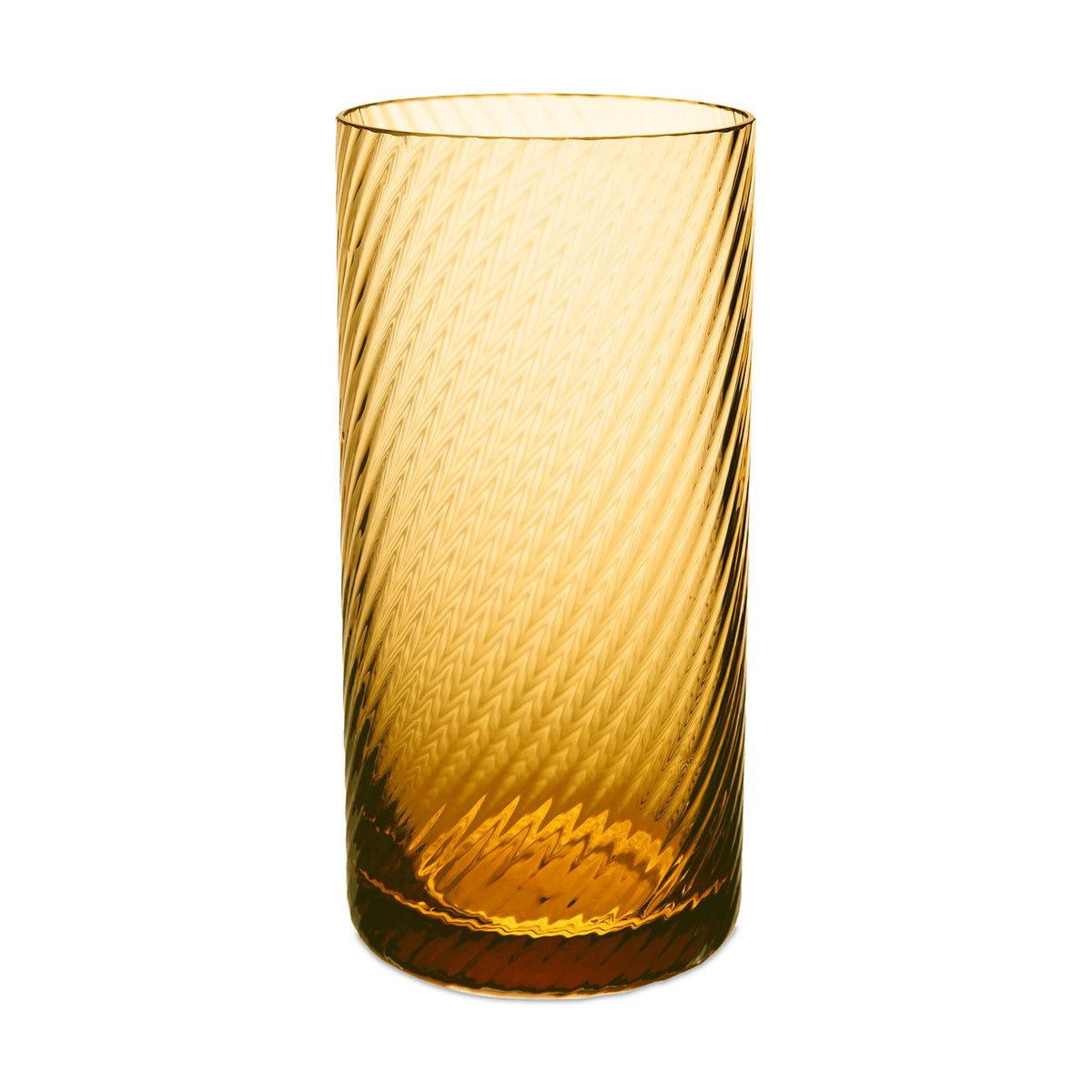 Match Pewter Bembo Highball Glass — Amber, Twist