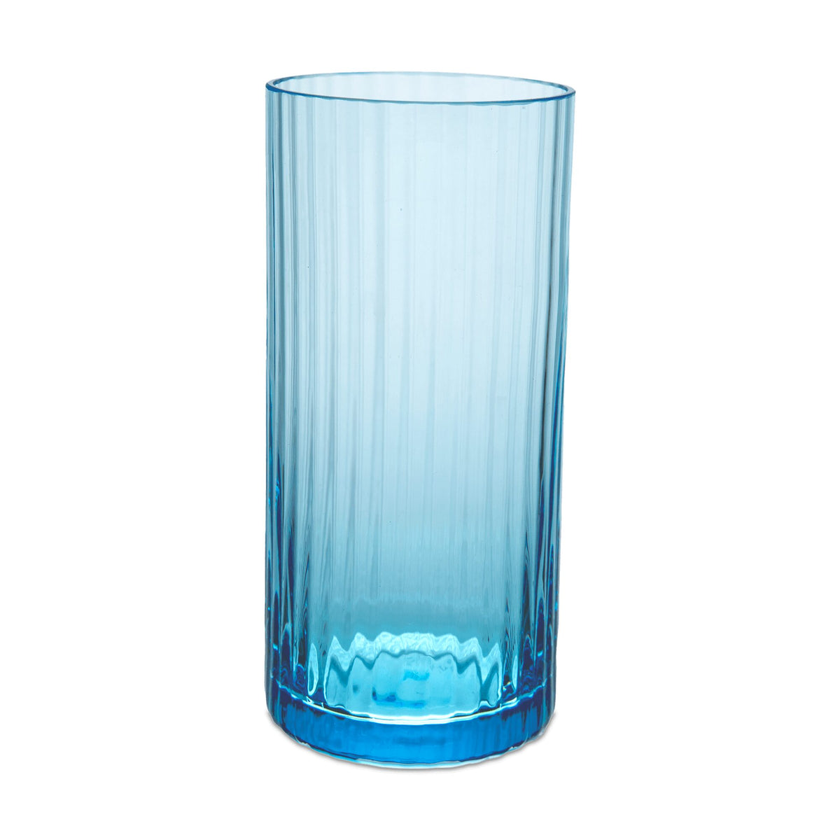 Match Pewter Bembo Highball Glass — Aqua Sky, Pleat
