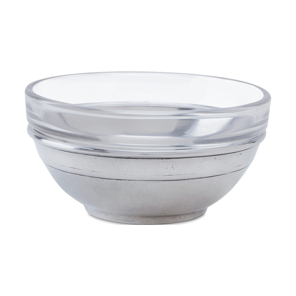 Match Pewter Condiment Dish with Glass Insert Condiment Pot, alternate view