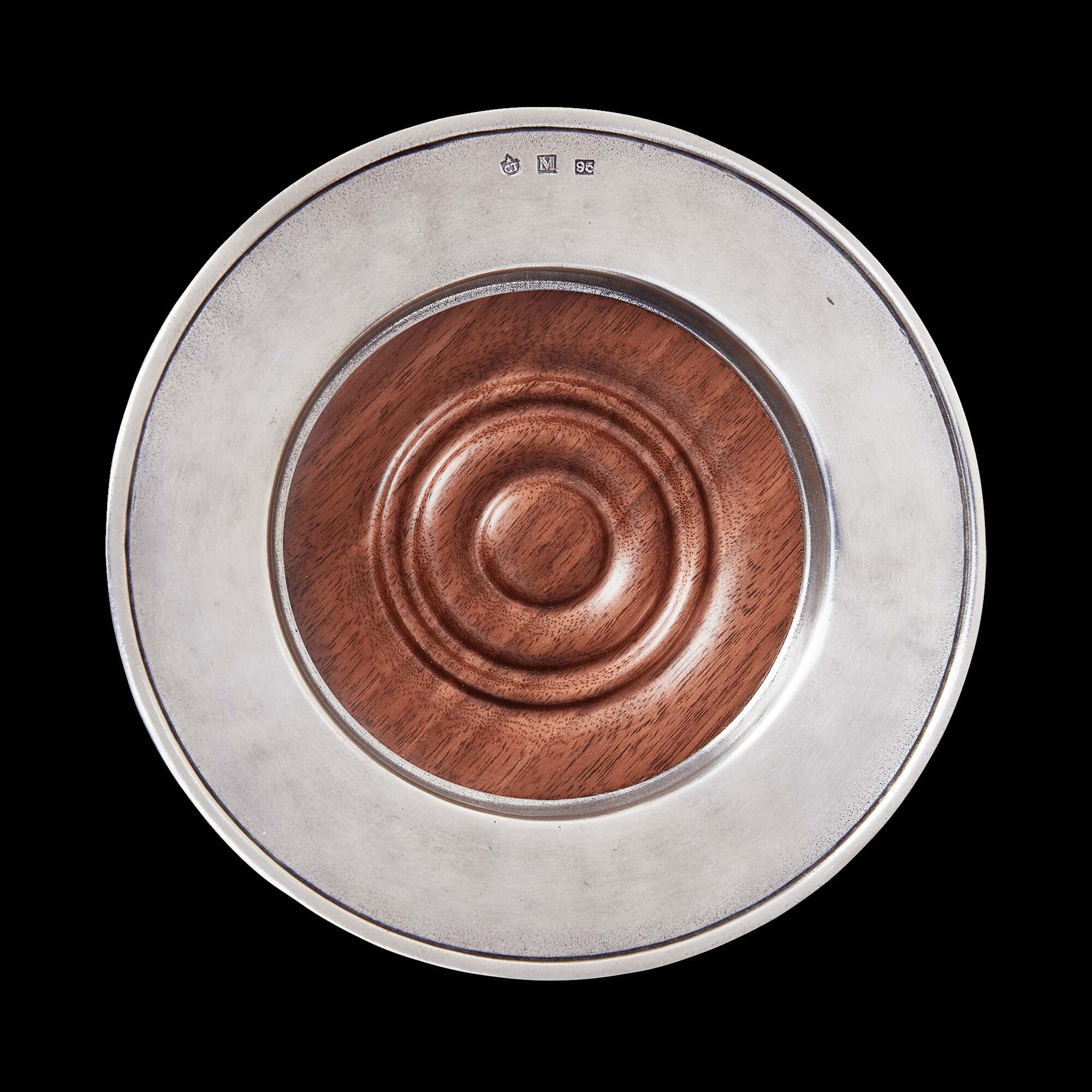 Match Pewter Convivio Bottle Coaster with Wood Insert
