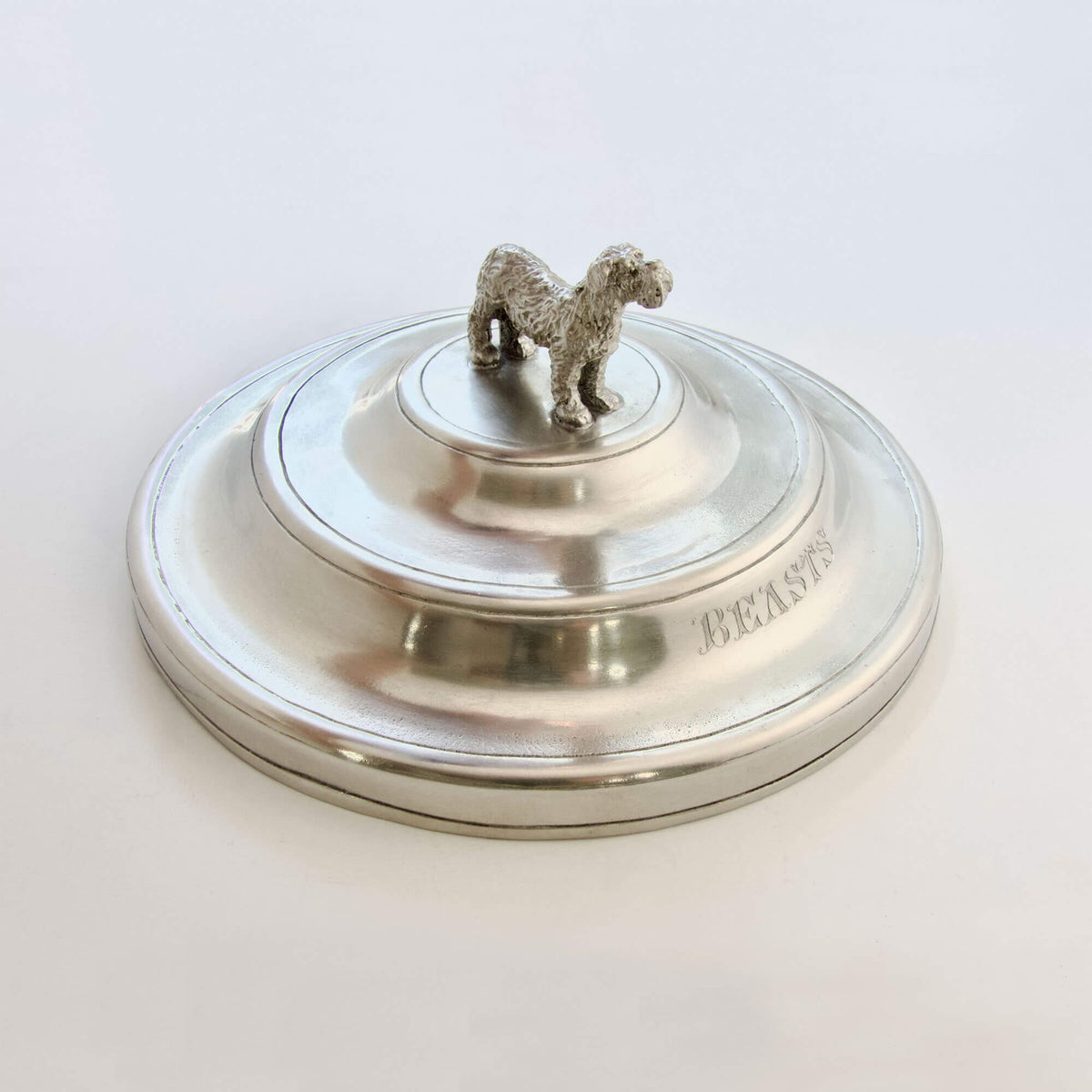 Match Pewter Convivio Cookie Jar with Dog Finial, alternate view