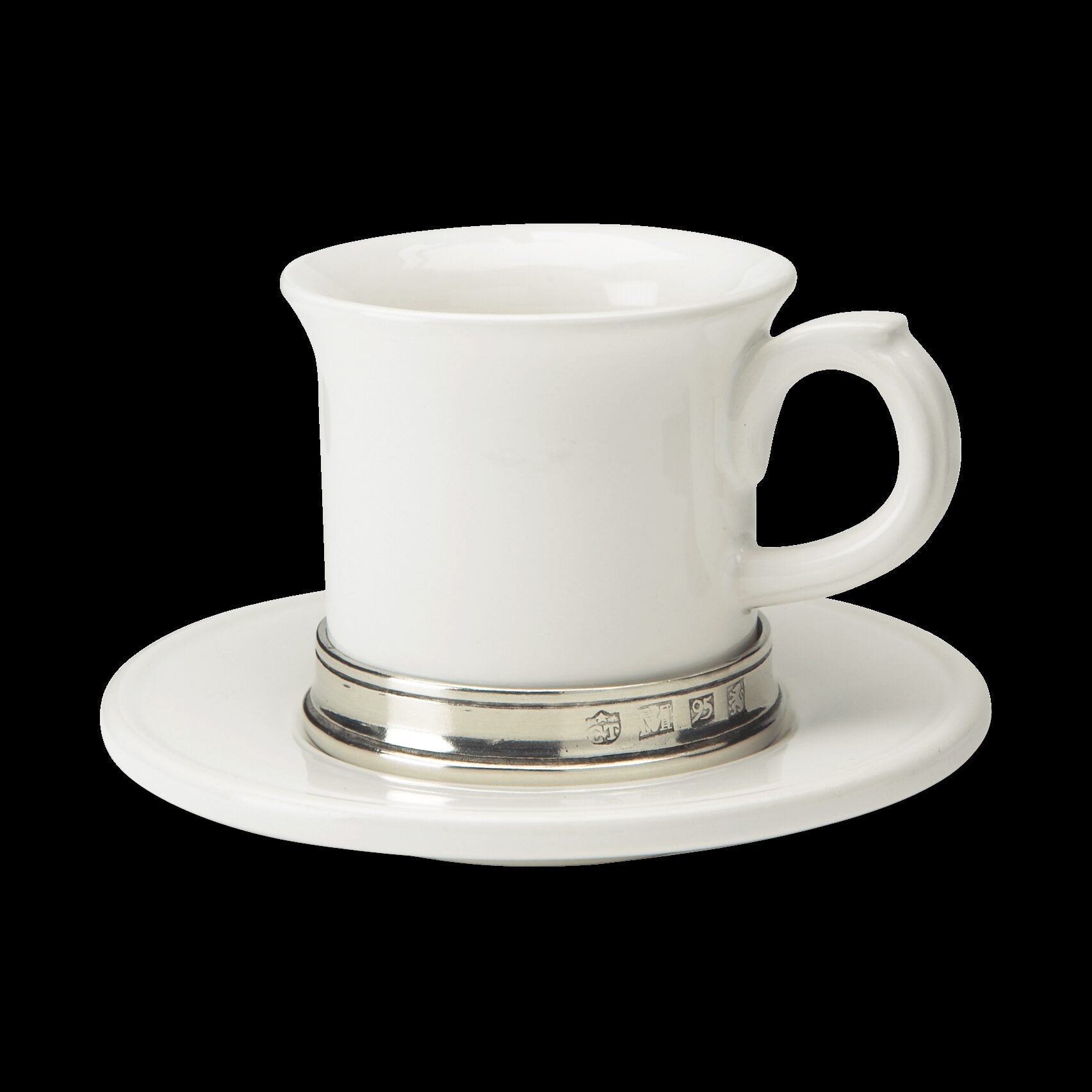 Match Pewter Convivio Espresso Cup with Saucer — Complete Set