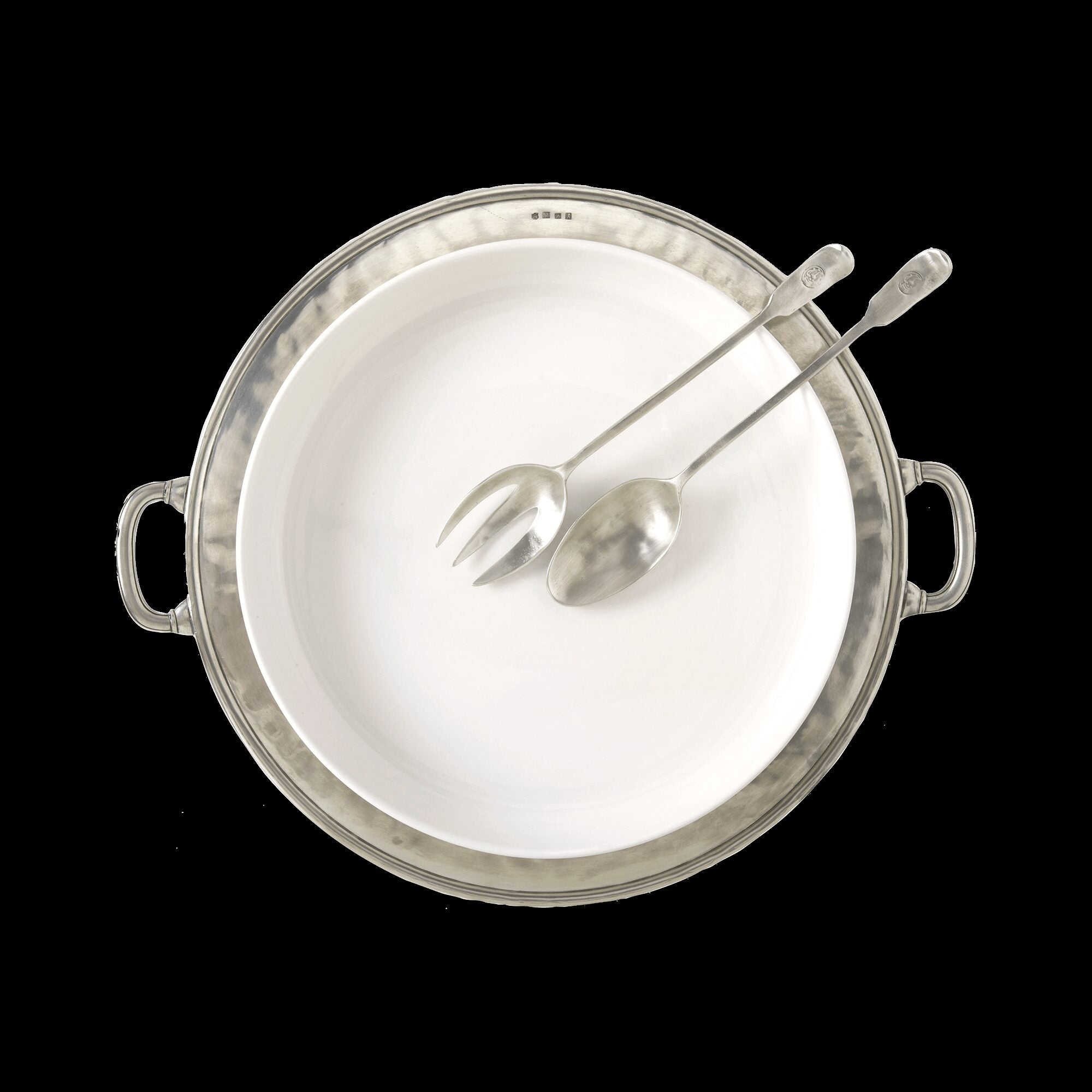 Match Pewter Convivio Round Casserole Serving Platter — Complete Set