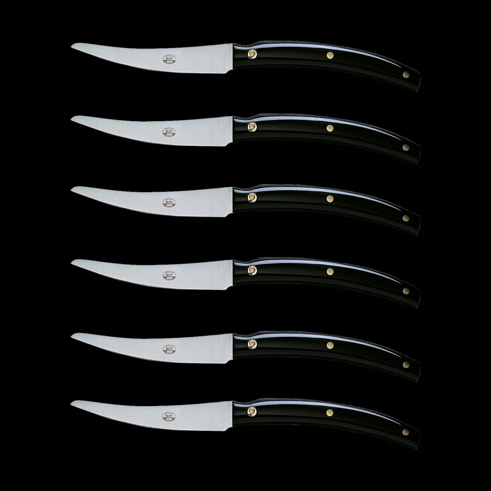 Match Pewter Convivio Steak Knife, Set of 6 Steak Knive — Black