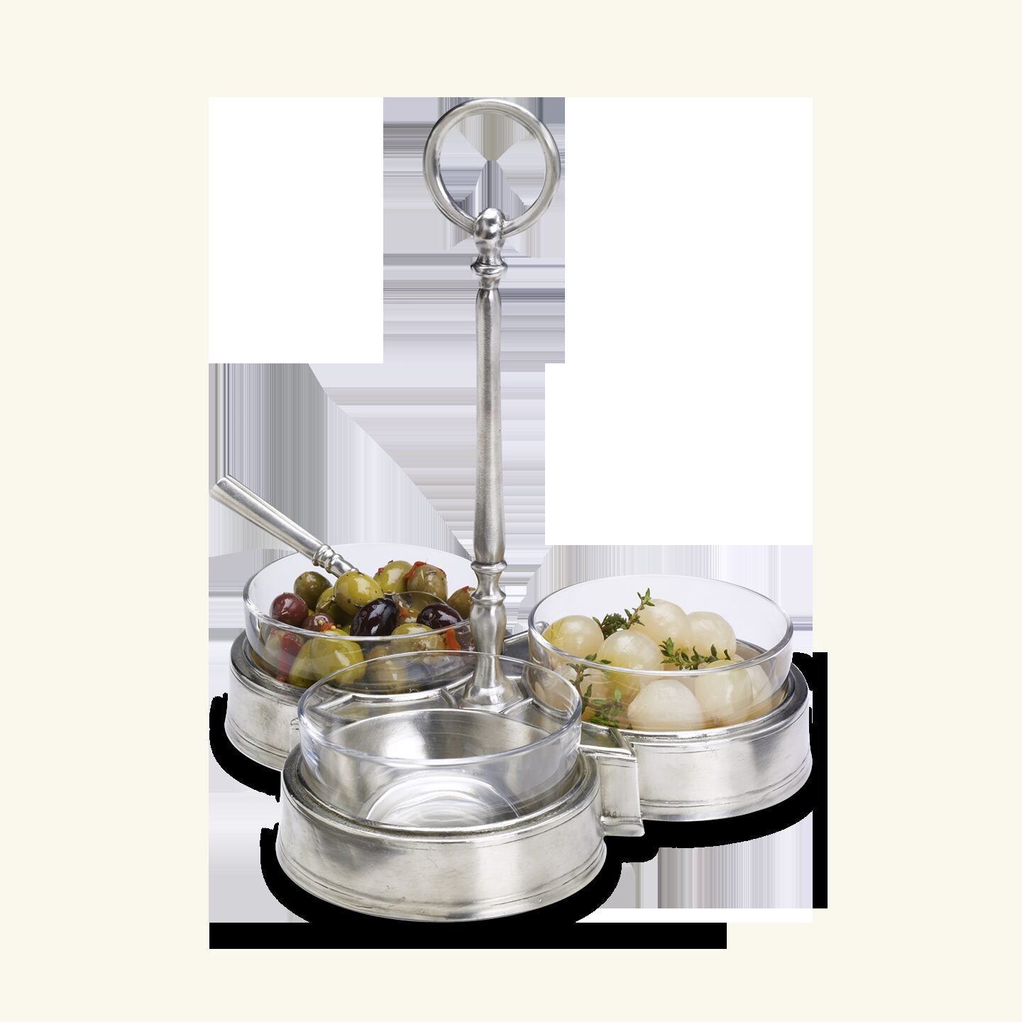Match Pewter Crudité Trio Serving Tray — Complete Set