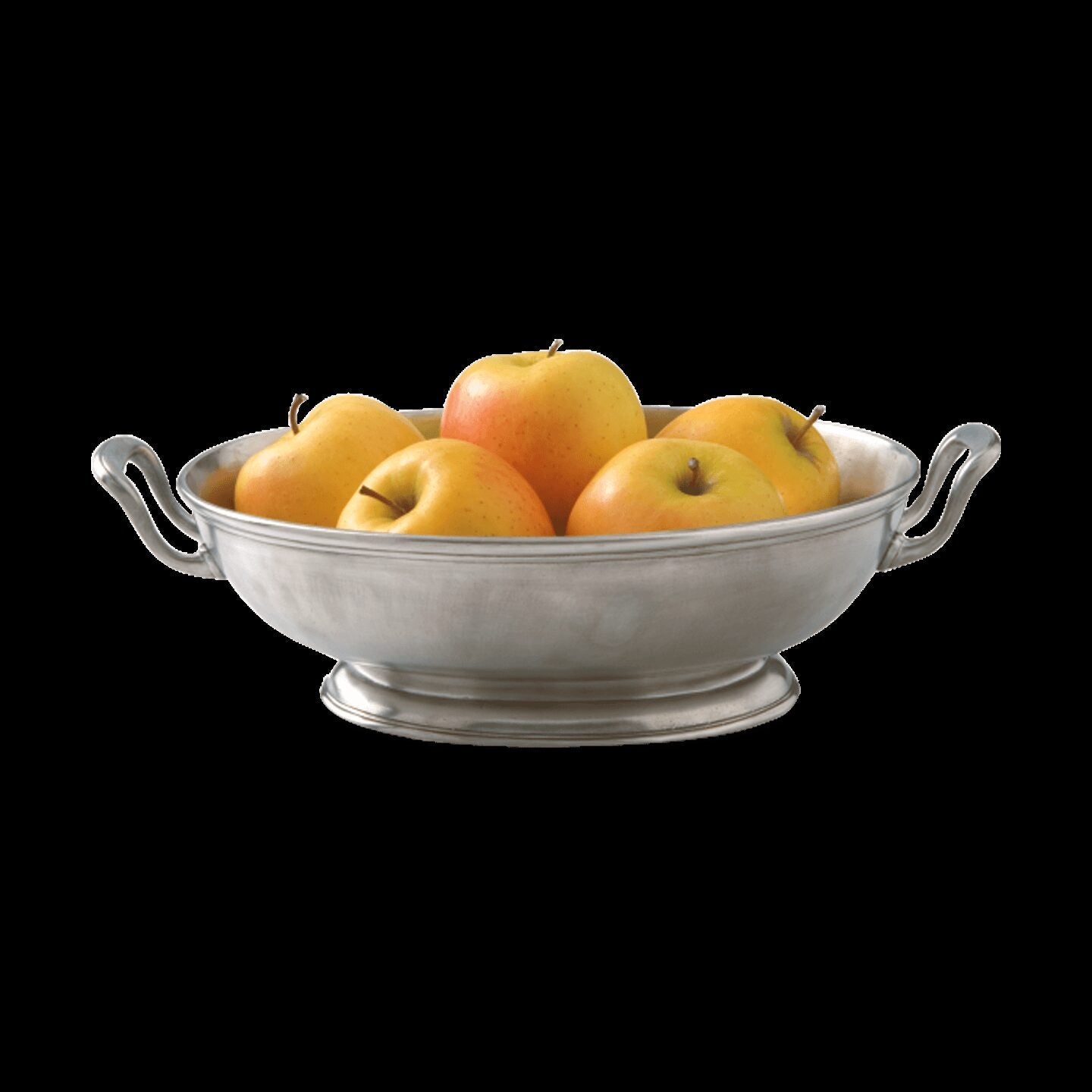 Match Pewter Footed Oval Bowl with Handles, Medium