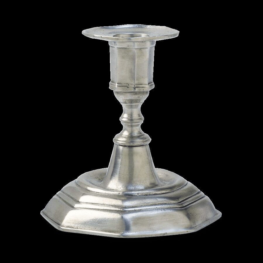 Match Pewter Genoa Candlestick, Low Candlestick Holder