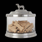 Match Pewter Glass Cookie Jar with Dog Finial