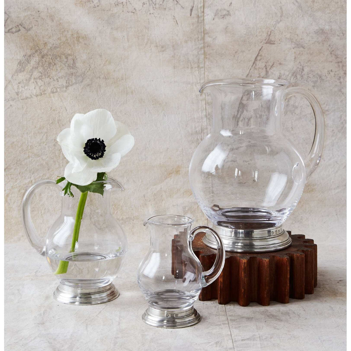 Match Pewter Glass Pitcher, alternate view