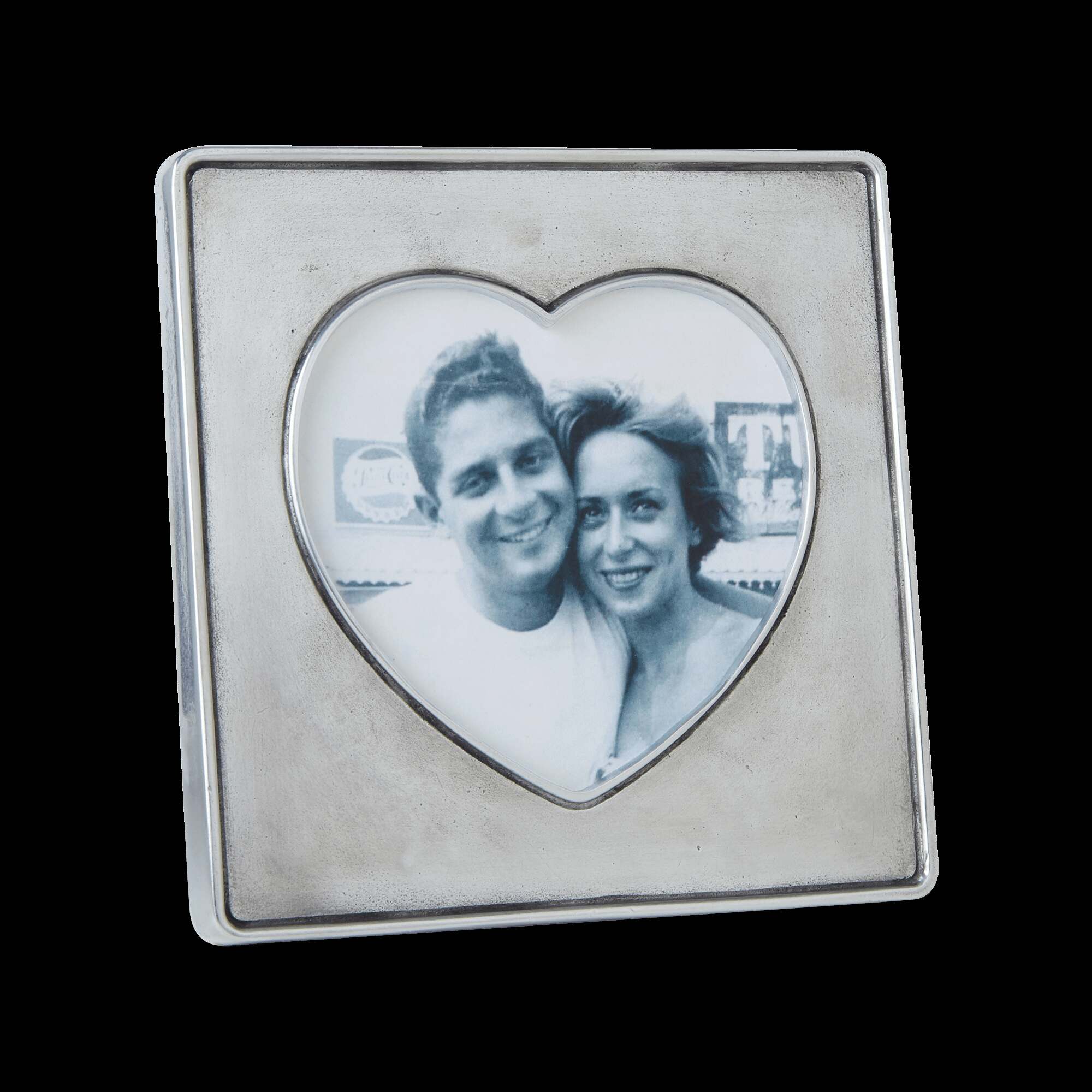 Match Pewter Heart in Square Frame
