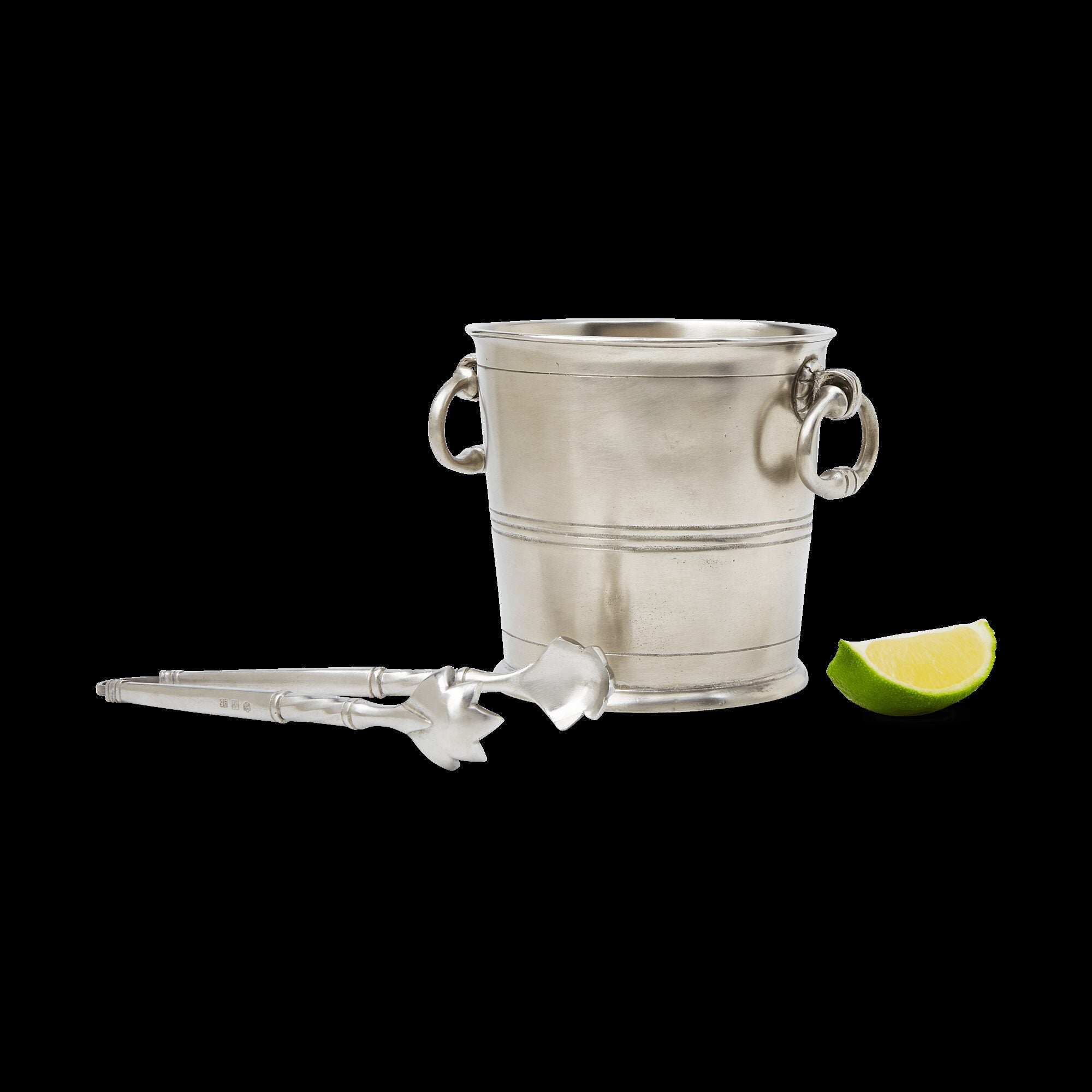 Match Pewter Ice Bucket with Rings — Ice Bucket Only