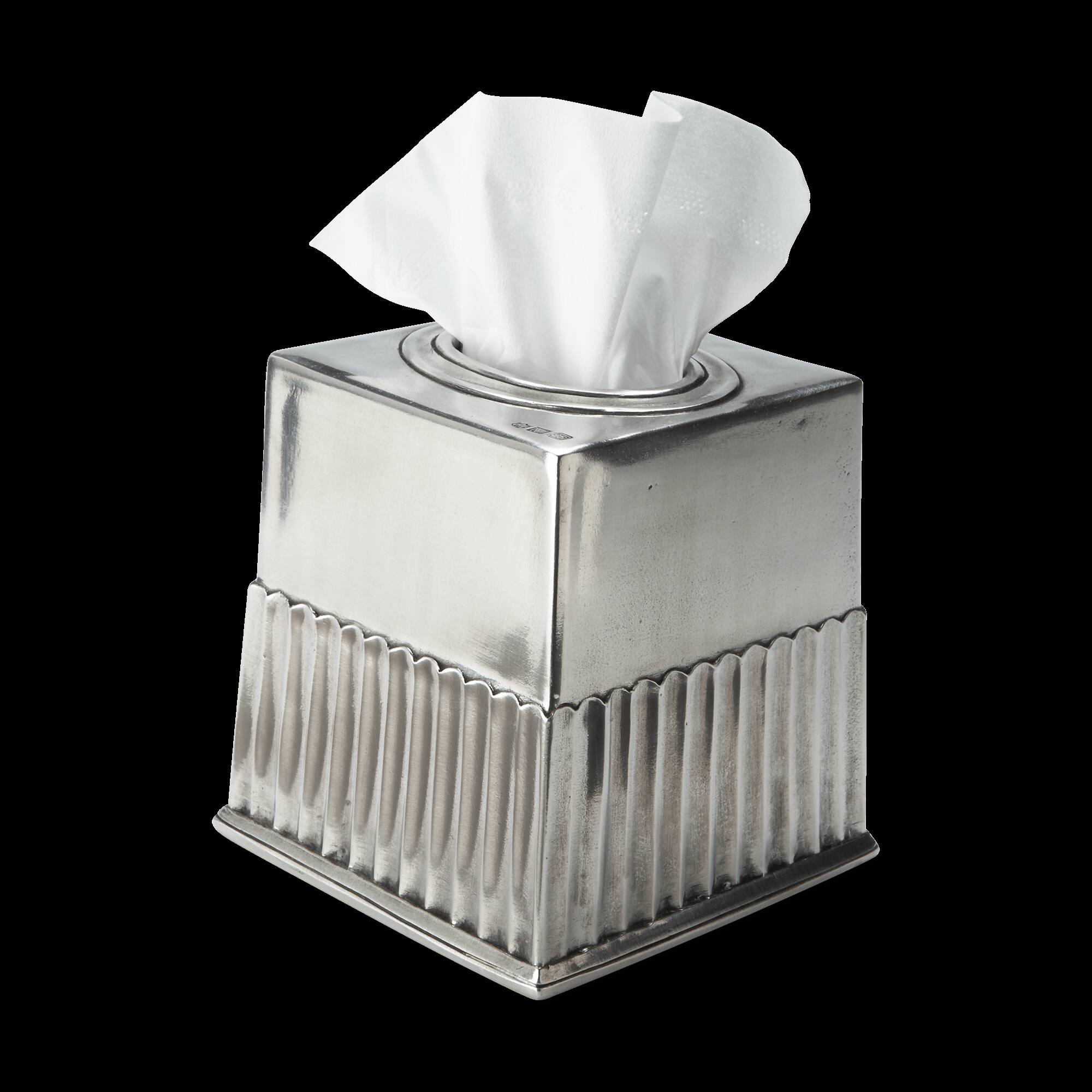 Match Pewter Impero Tissue Box, Square Facial Tissue Holder