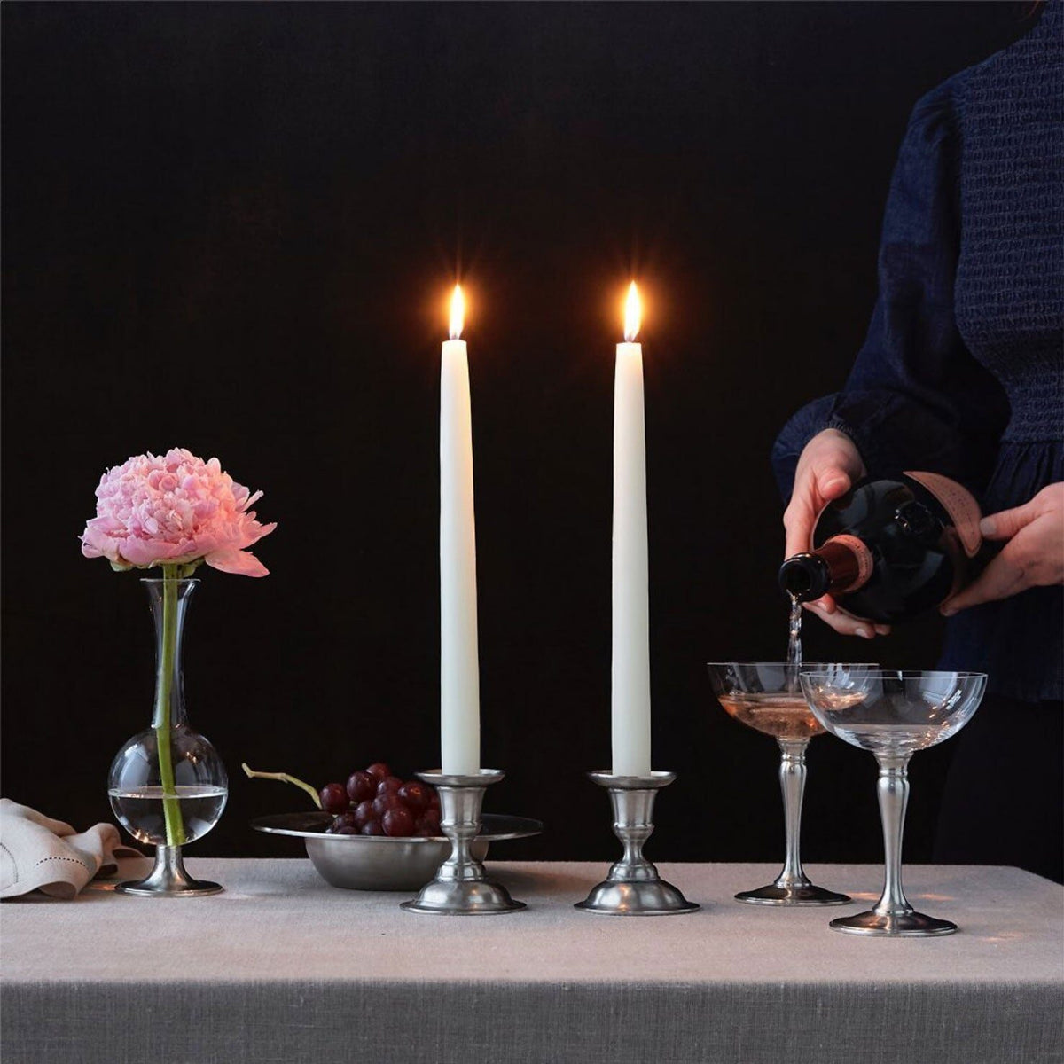 Match Pewter Ivory Beeswax Tapers (pair) Scented Candle, alternate view