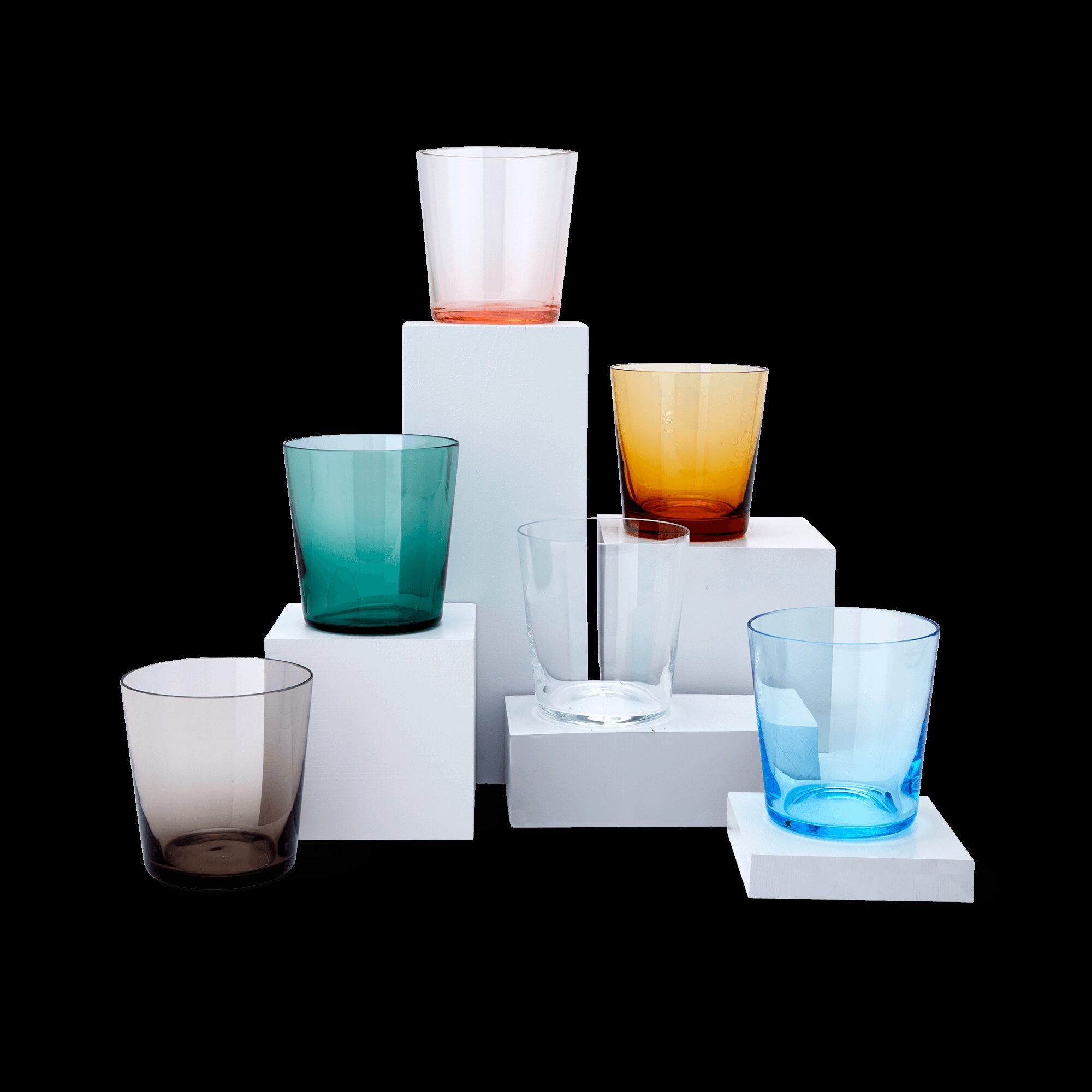 Match Pewter Lando Double Old Fashioned Mixed Colors, Set of 6 Old Fashioned Glass — Pleat