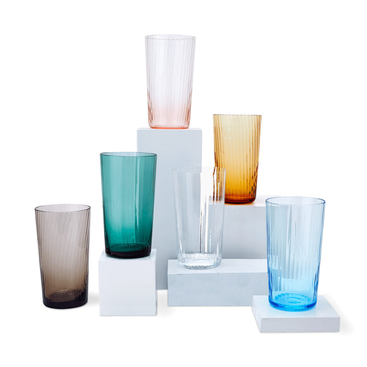 Match Pewter Lando Highball Mixed Colors, Set of 6 Highball Glass, alternate view