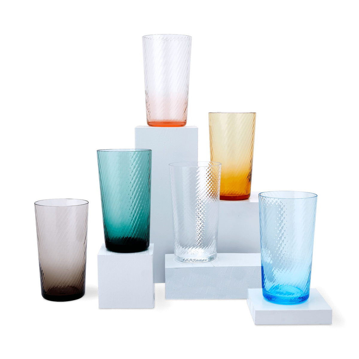 Match Pewter Lando Highball Mixed Colors, Set of 6 Highball Glass, alternate view