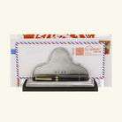 Match Pewter Letter Stand with Pen Rest Letter Trays & Stacking Support