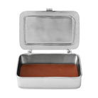 Match Pewter Lidded Box — Small, Brown Leather Insert