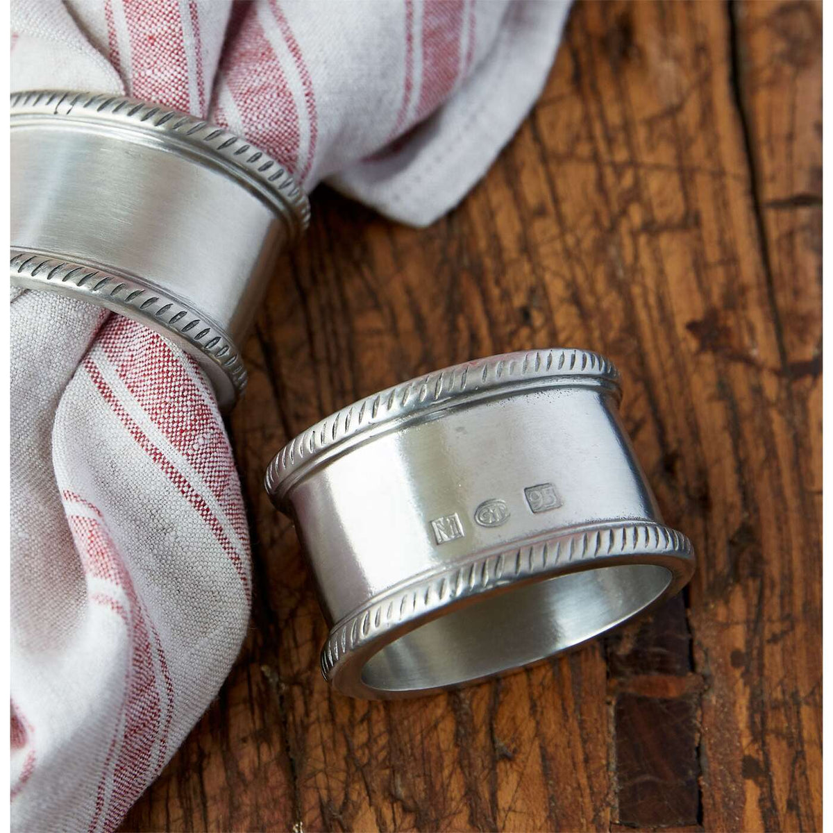 Match Pewter Luisa Round Napkin Ring, Pair, alternate view