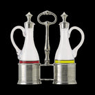 Match Pewter Oil & Vinegar Set with Pewter Tops Condiment Pot