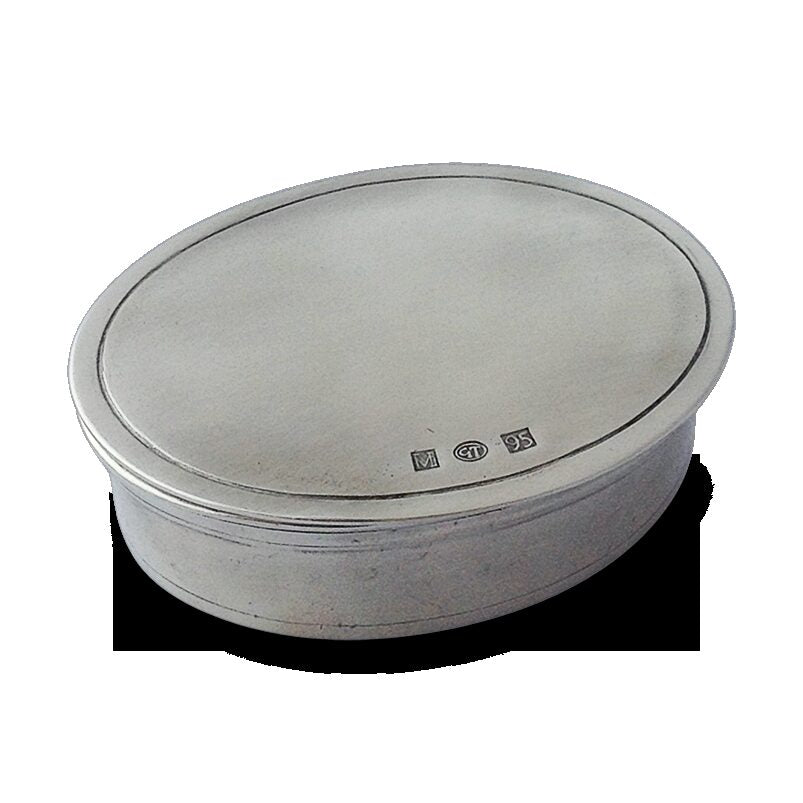 Match Pewter Oval Dresser Box — Medium