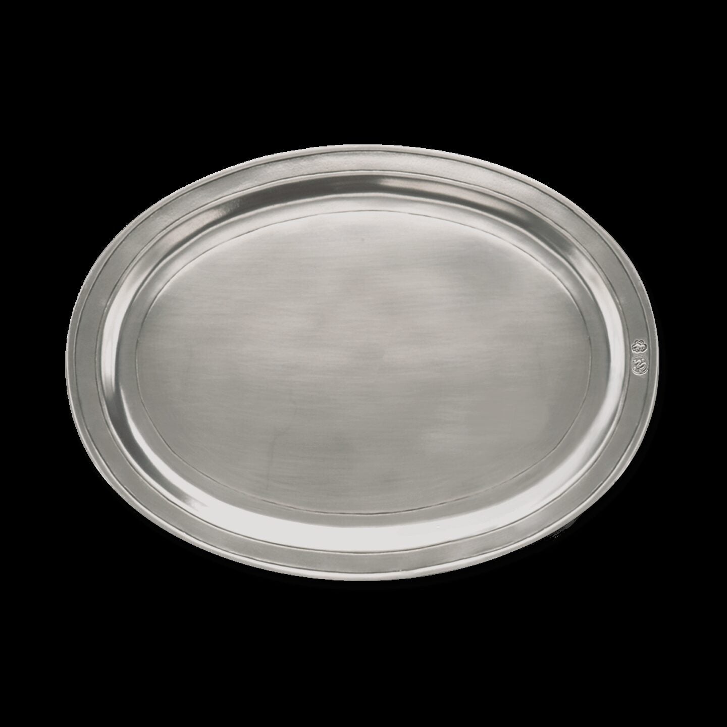 Match Pewter Oval Incised Tray — Medium