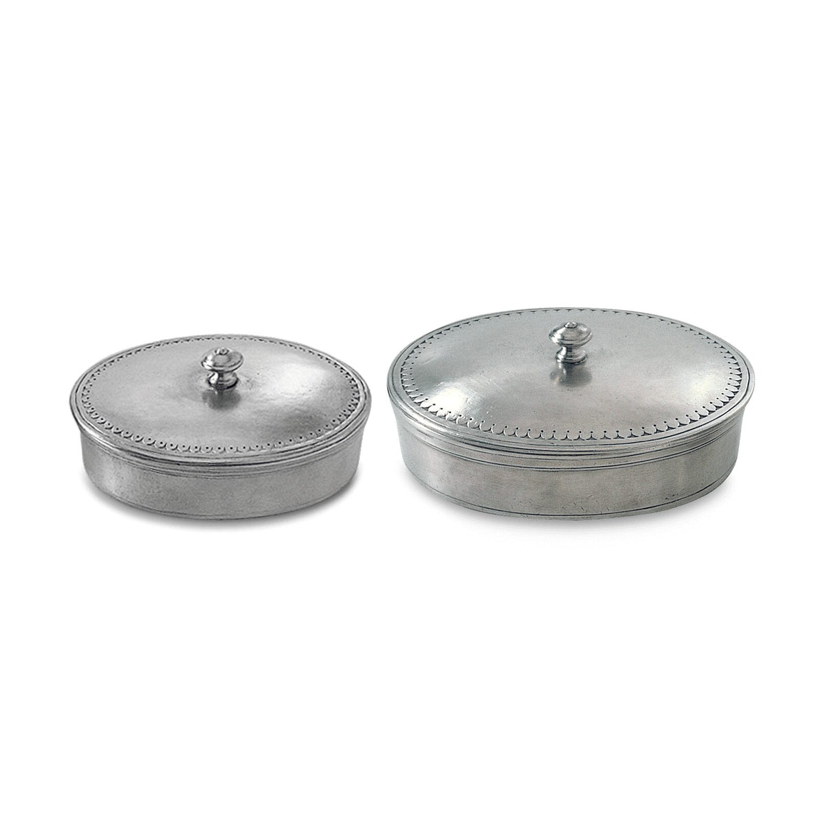 Match Pewter Oval Lidded Box, alternate view