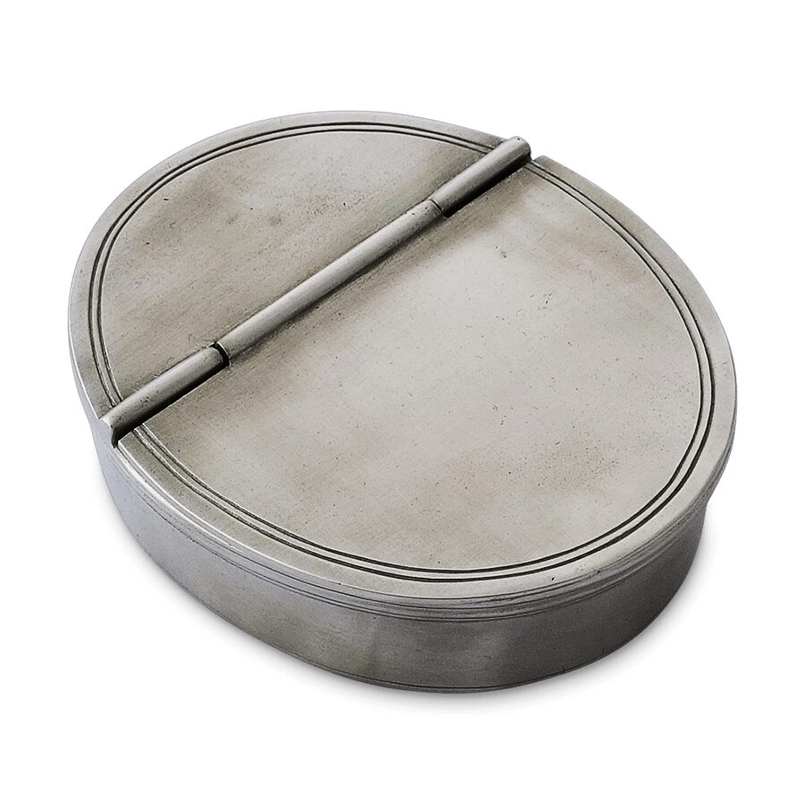 Match Pewter Oval Lidded Cigar Ashtray, detail view