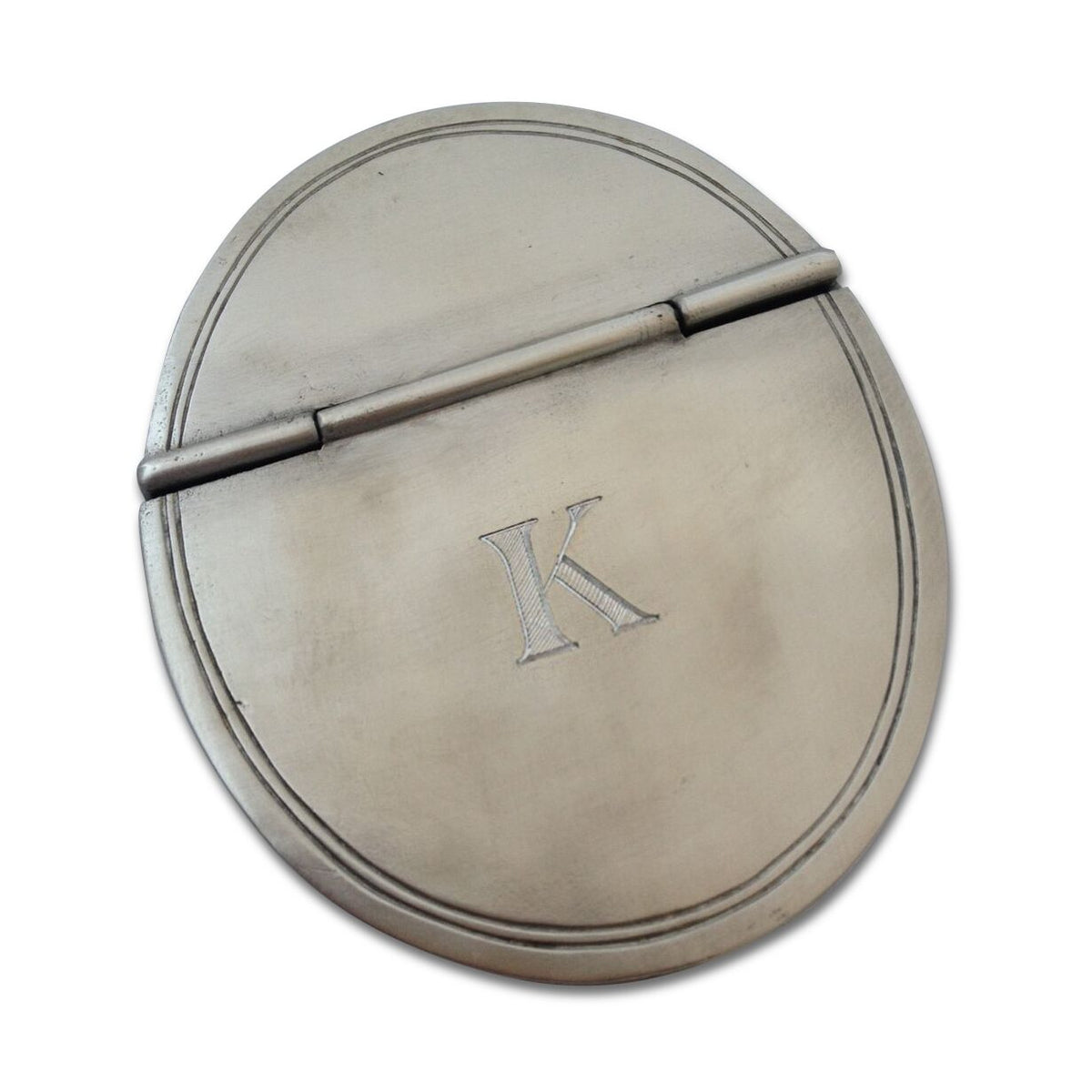 Match Pewter Oval Lidded Cigar Ashtray, alternate view