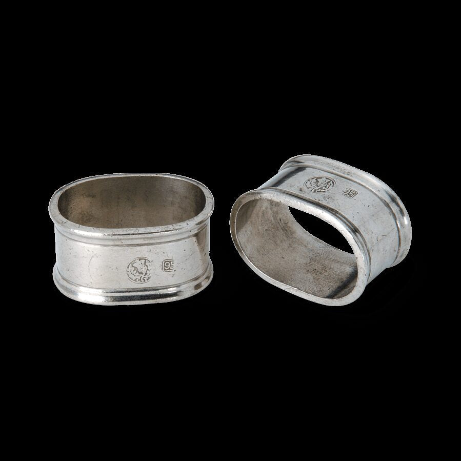 Match Pewter Oval Napkin Ring, Pair