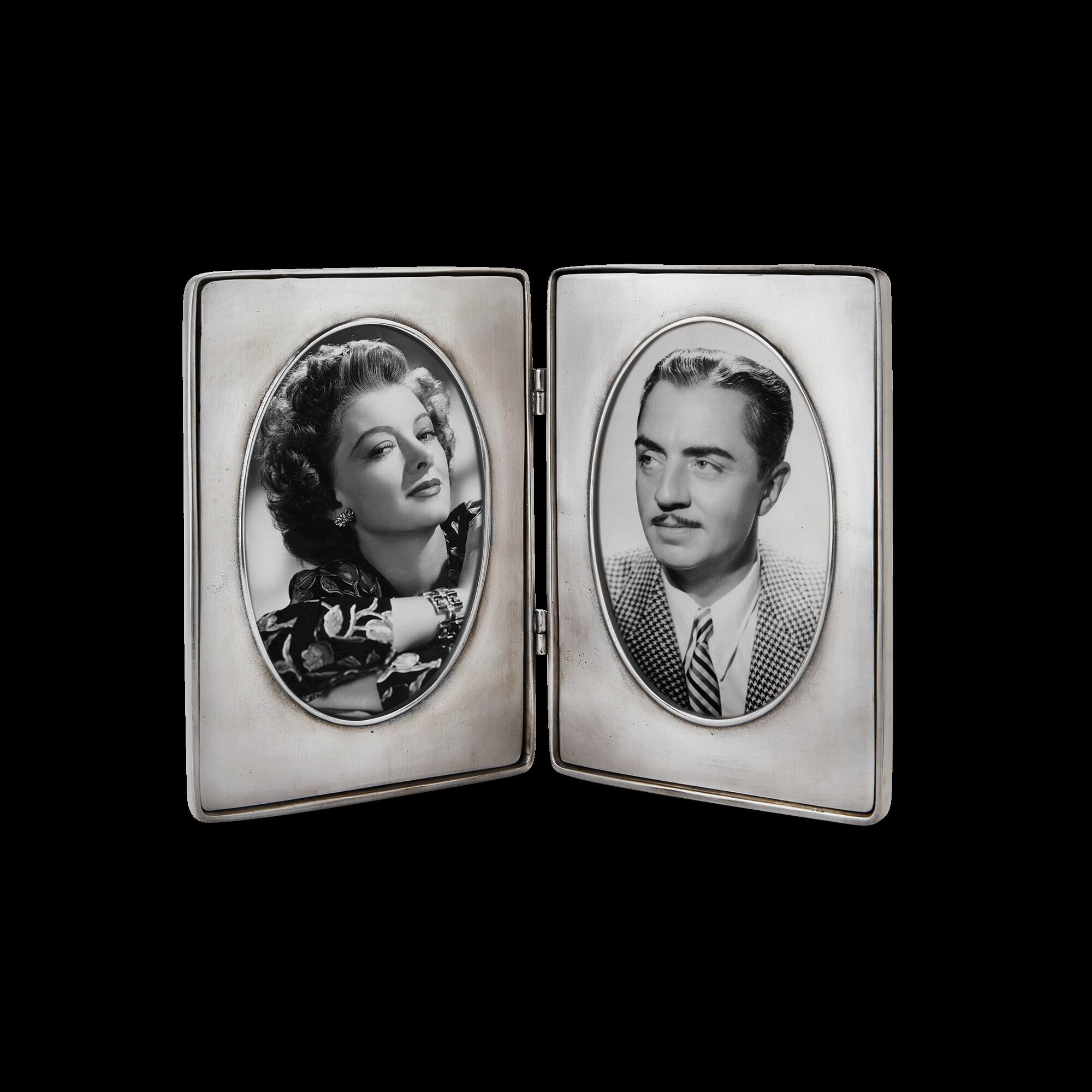 Match Pewter Piemonte Peltro Oval Double Frame