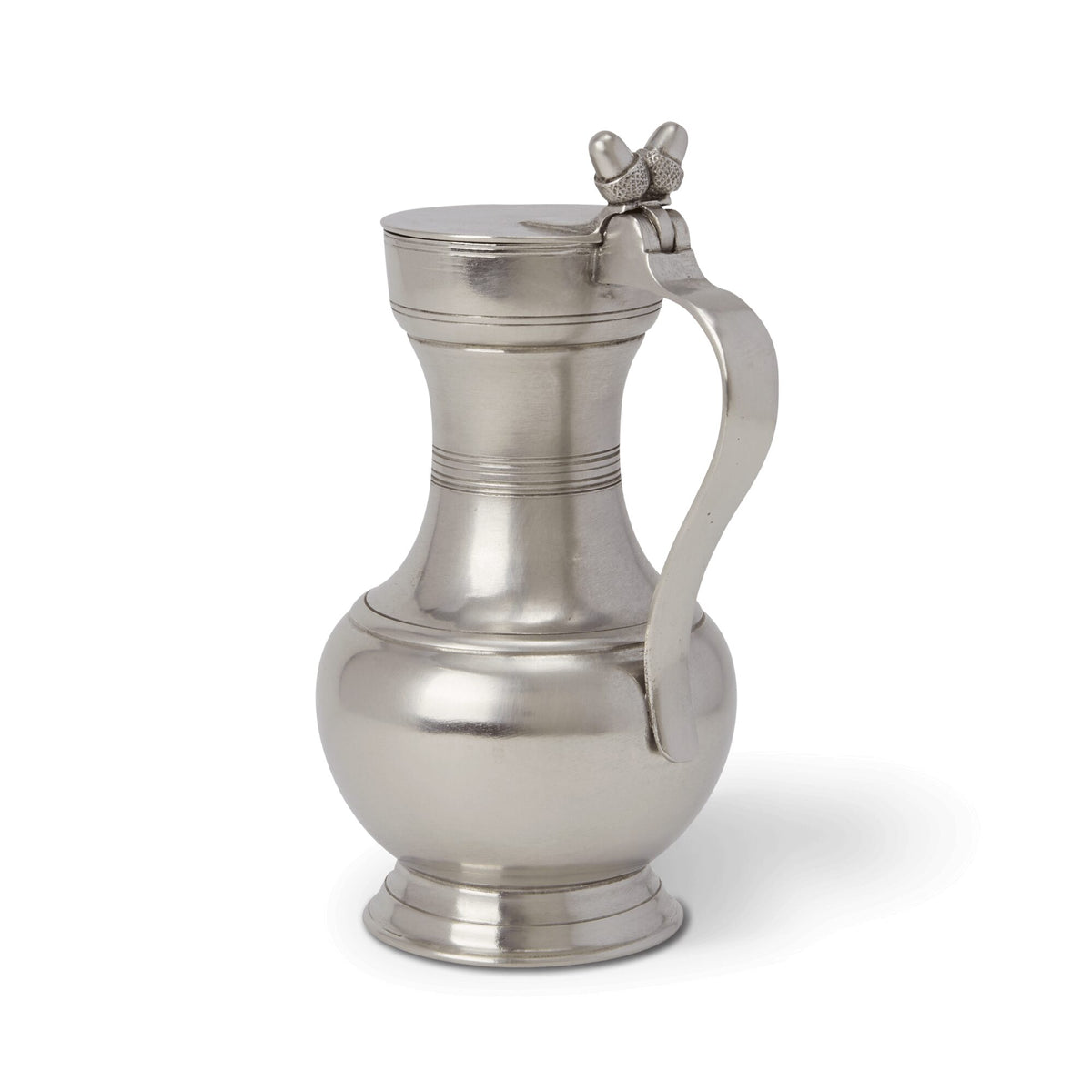 Match Pewter Pitcher with Acorn Lid, alternate view