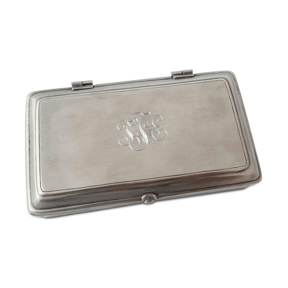 Match Pewter Rectangle Lidded Box with Leather, alternate view