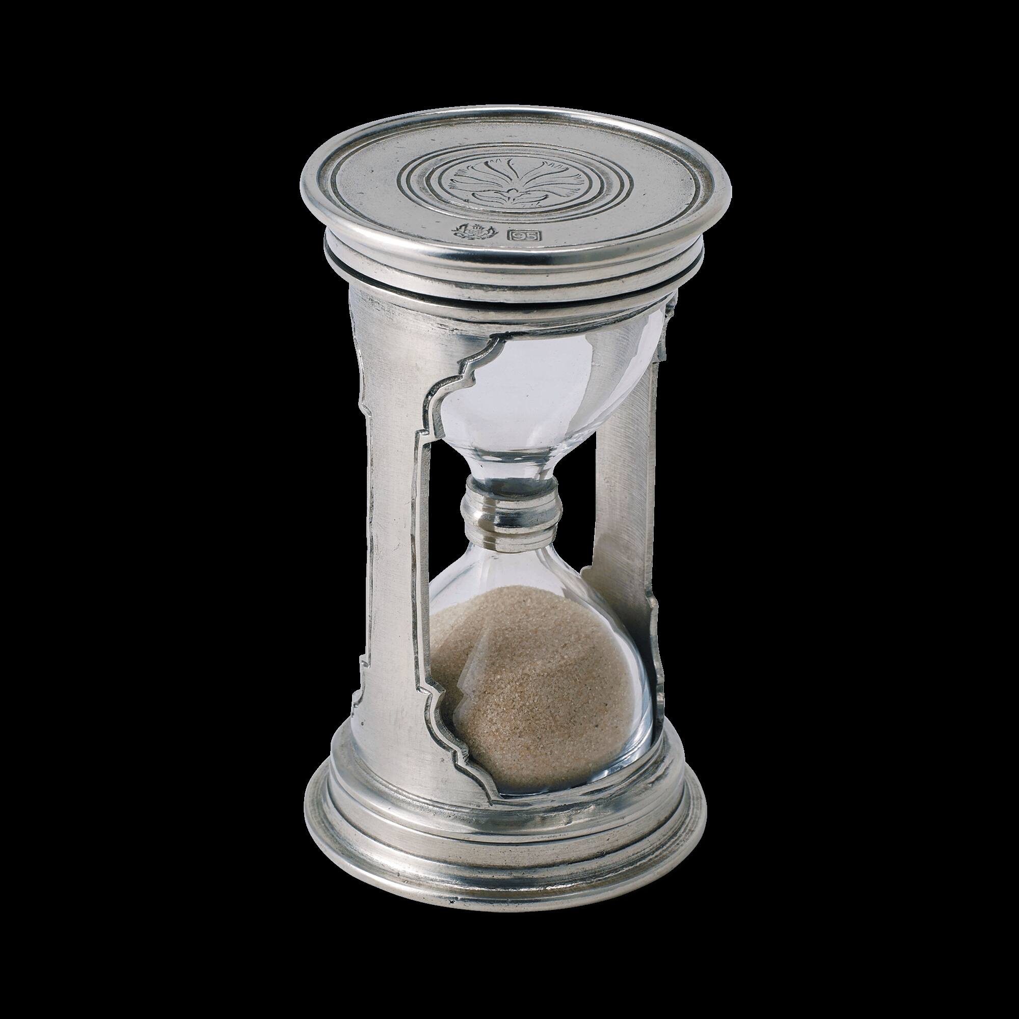Match Pewter Round Hourglass, Small Desk & Shelf Clock
