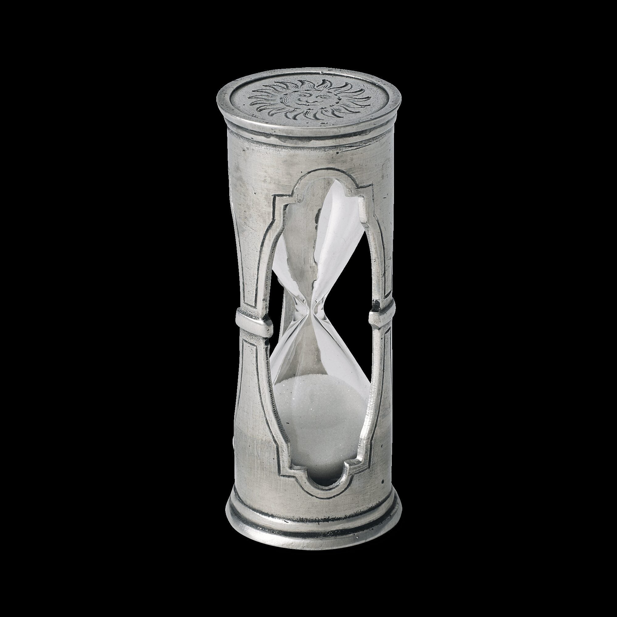 Match Pewter Round Hourglass, X-Small Desk & Shelf Clock