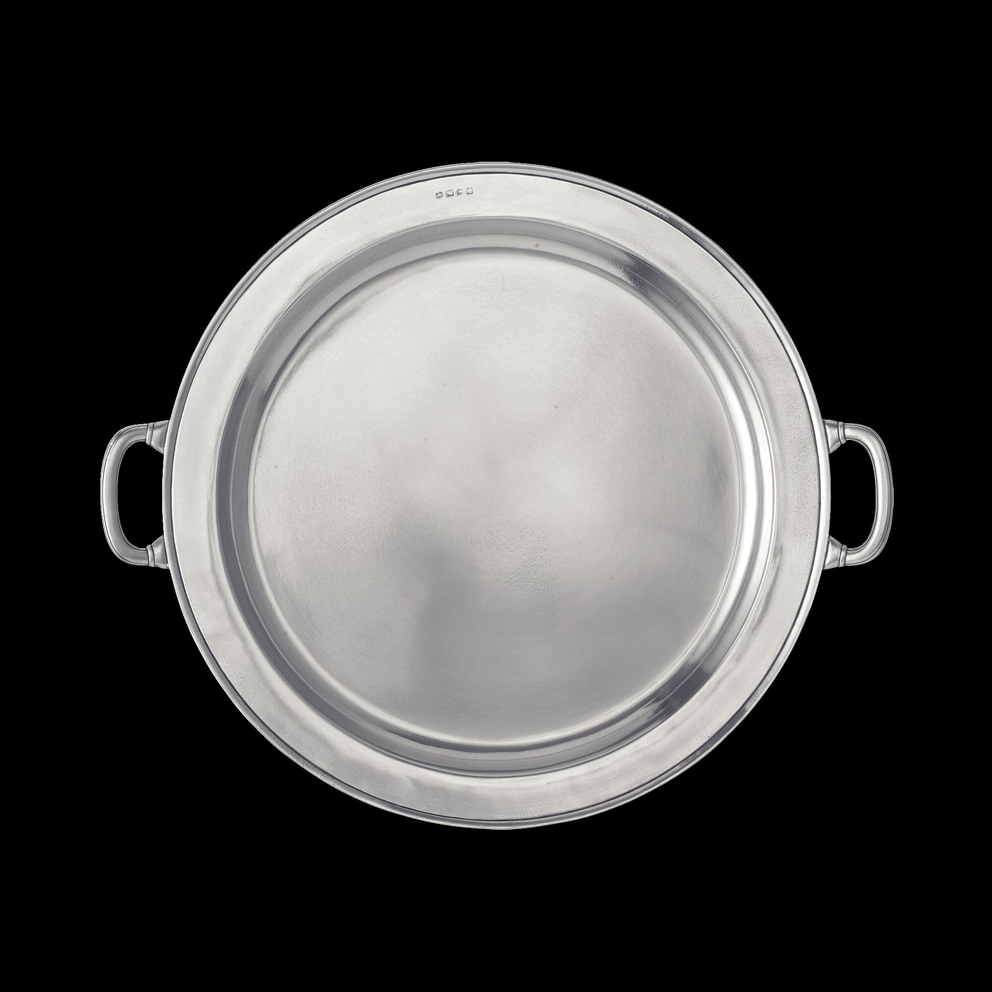 Match Pewter Round Tray W/handles