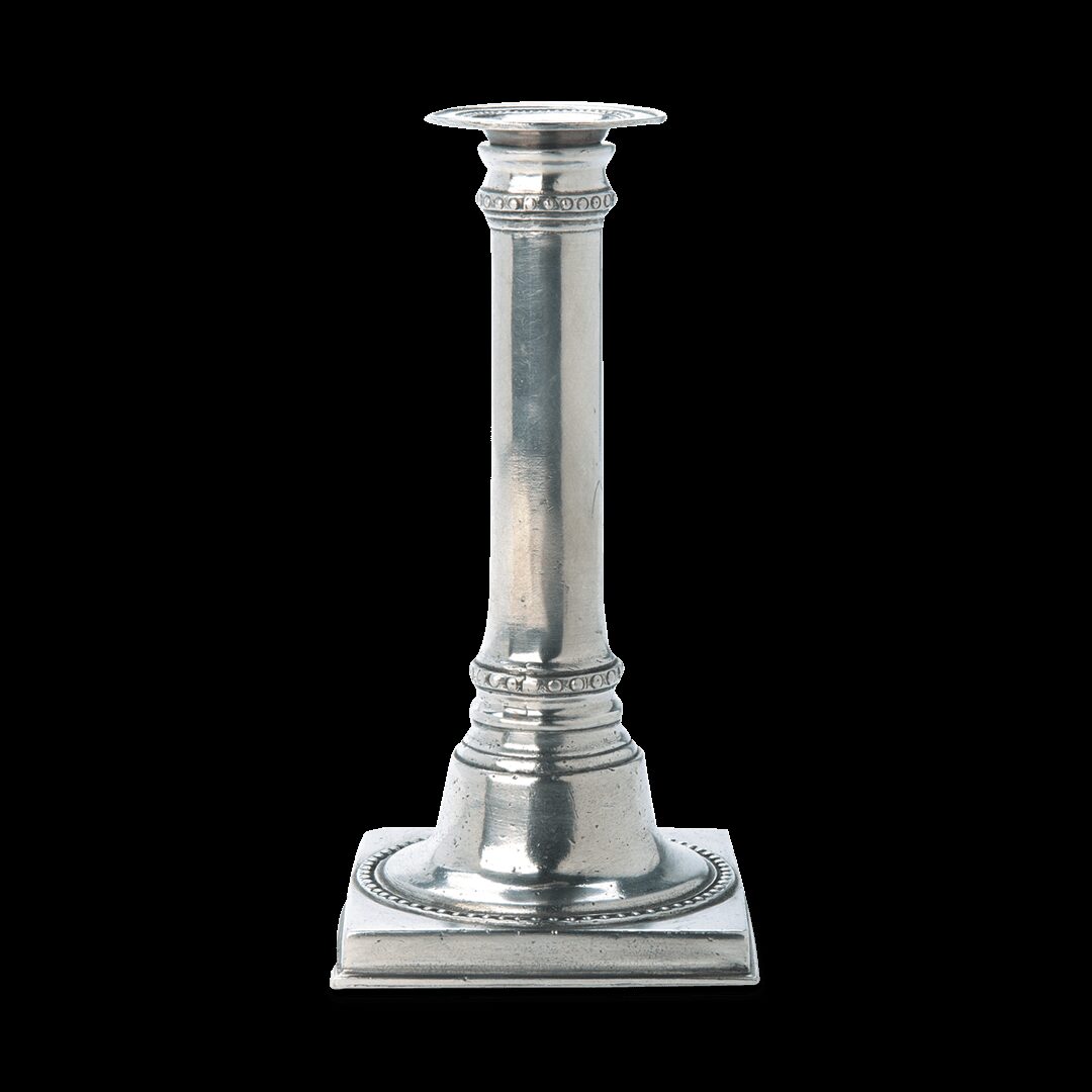 Match Pewter Square Based Candlestick Candlestick Holder