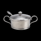 Match Pewter Sugar Bowl with Handles and Spoon