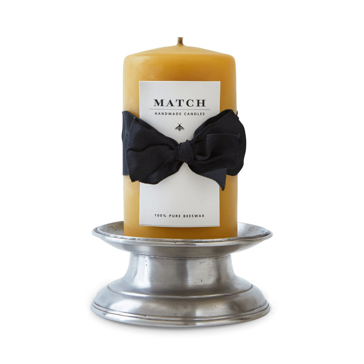 Match Pewter Taverna Pillar Base Candlestick Holder, alternate view