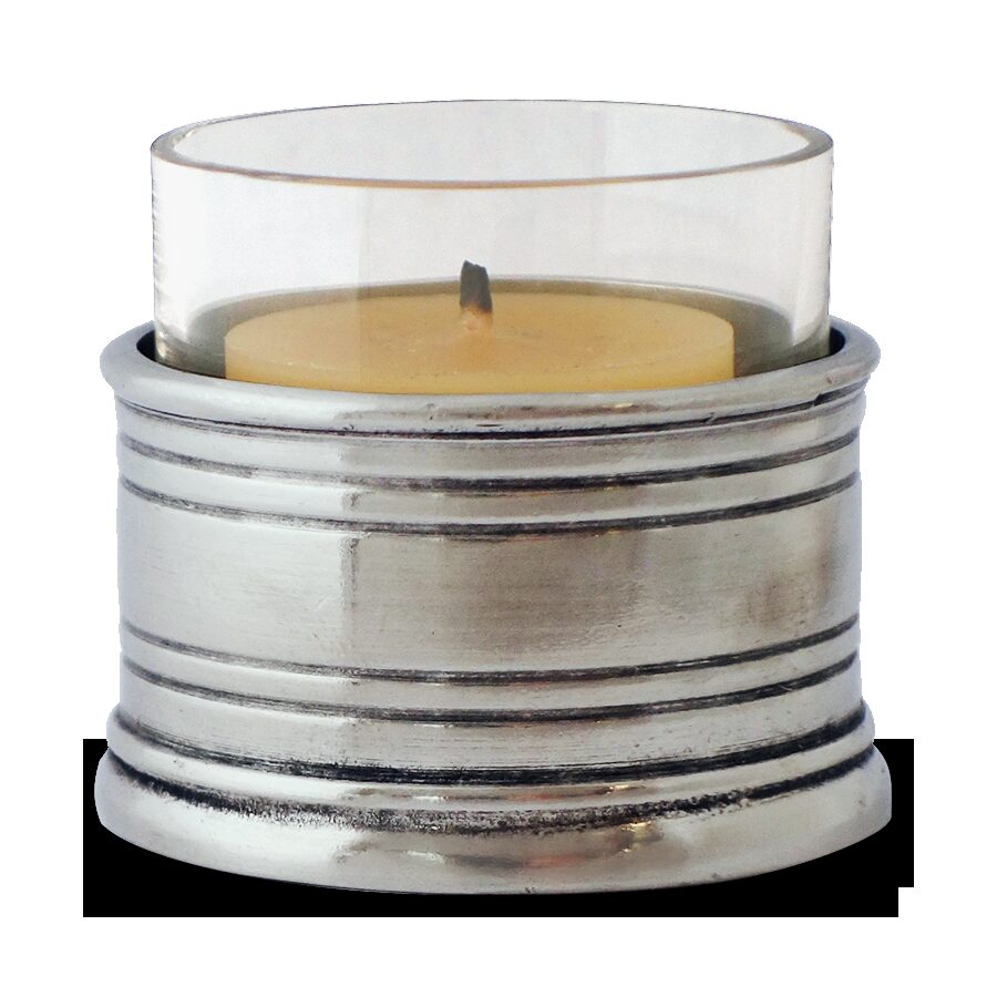 Match Pewter Tea Light Candle Holder — Holder with Gold Tea Lights pack/10
